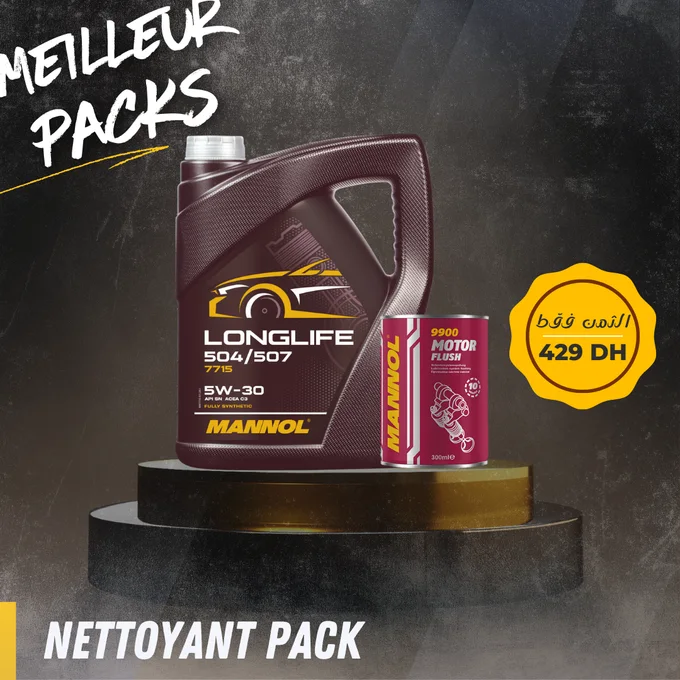 Pack vidange mannol 5w-30 Longlife et produit de rinçage motor flush